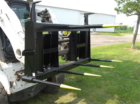 double round bale fork for skid steer|skid steer bale fork attachments.